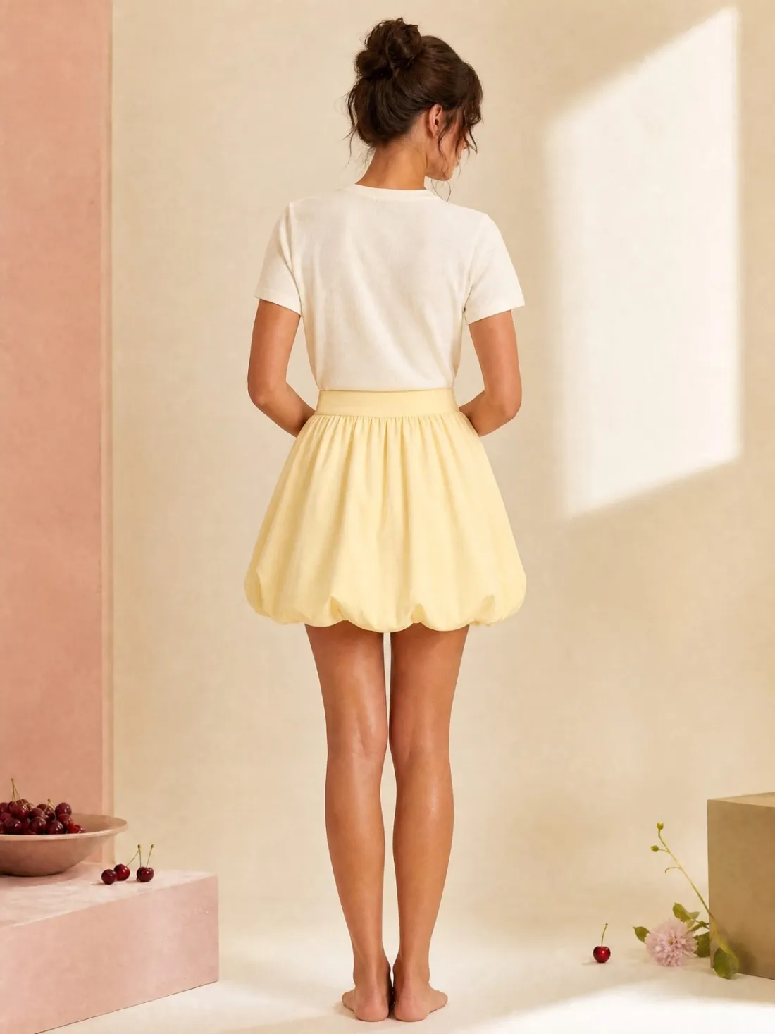 Offset Bloom Bubble Skirt — Back