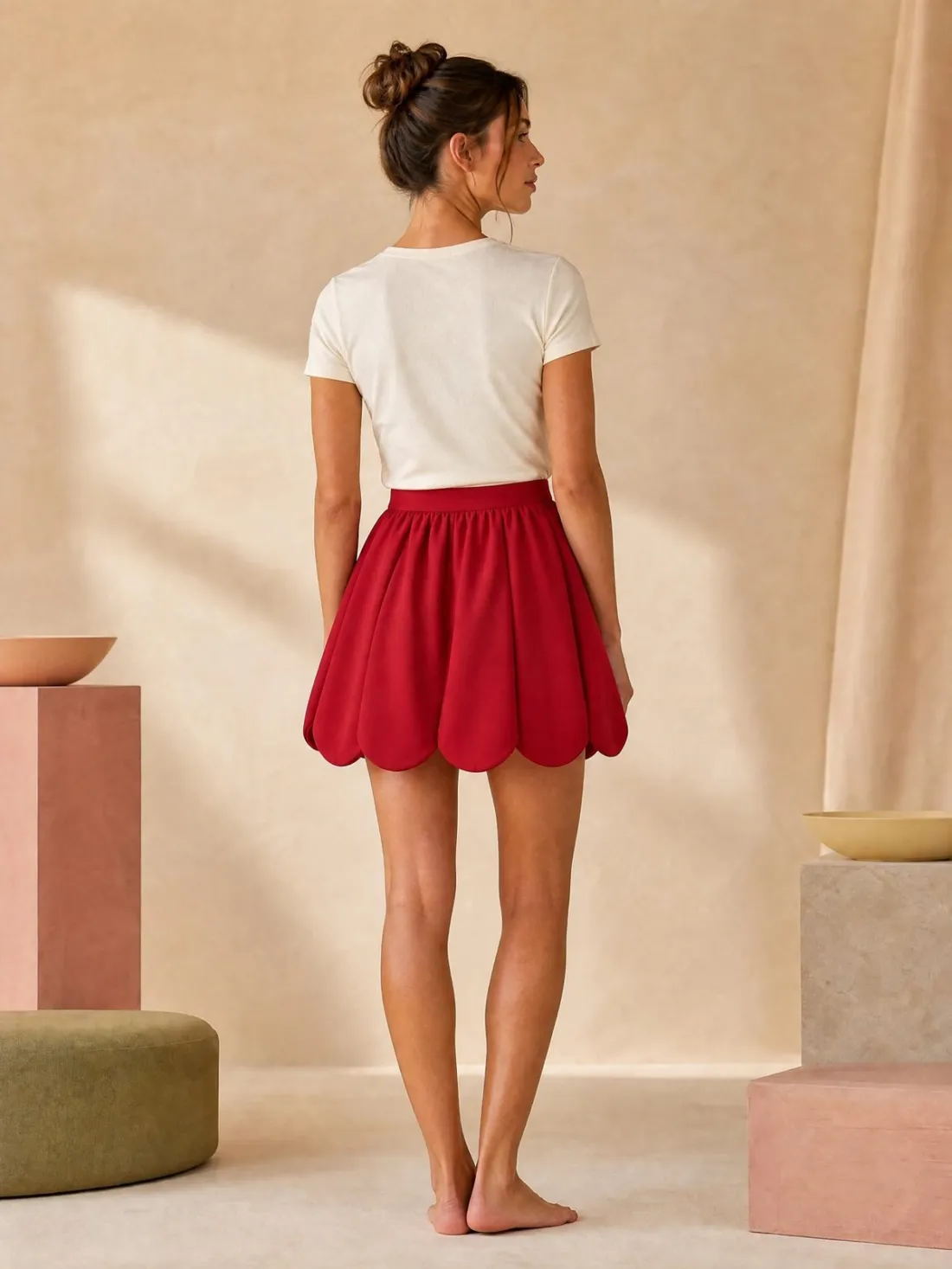 Scallop Petal Mini Skirt — Back
