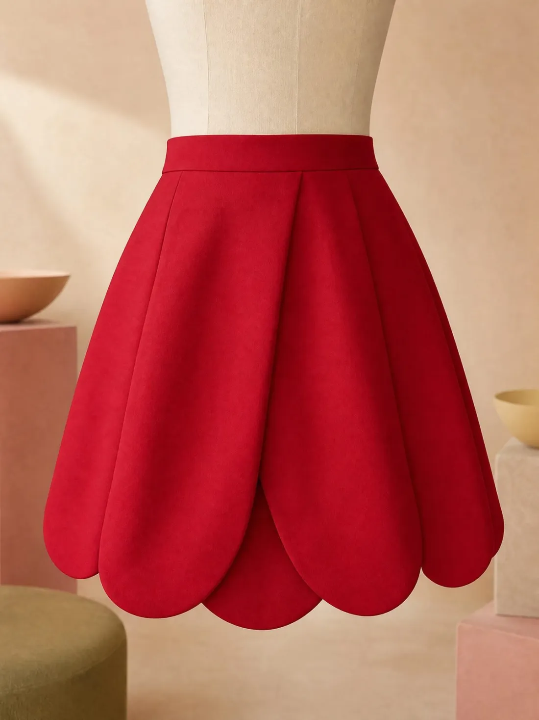 Scallop Petal Mini Skirt — Detail