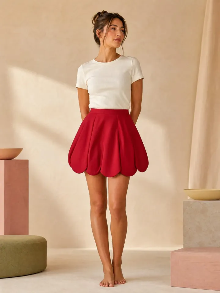 Scallop Petal Mini Skirt