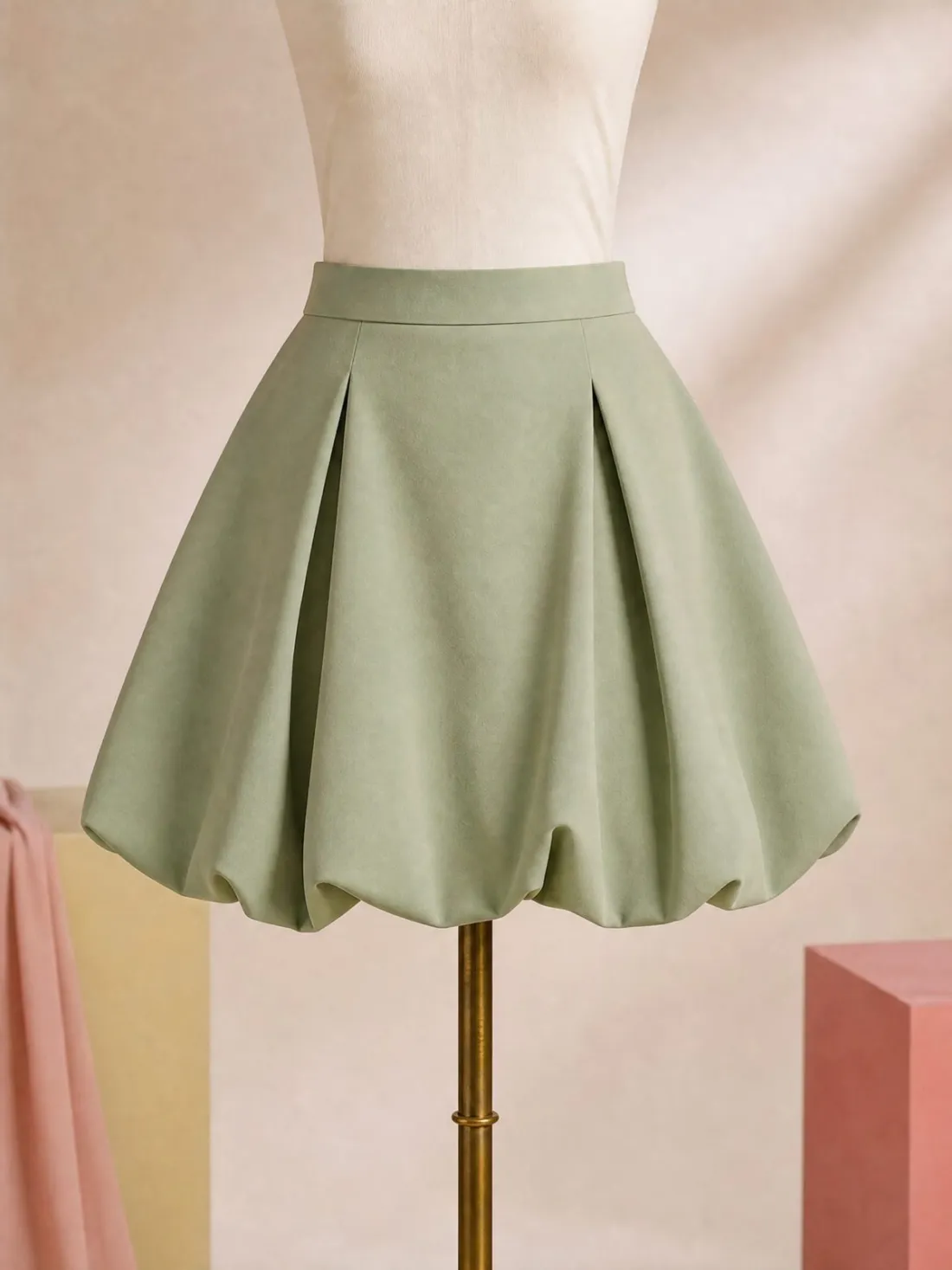 Pleated Pollen Mini Skirt — Detail