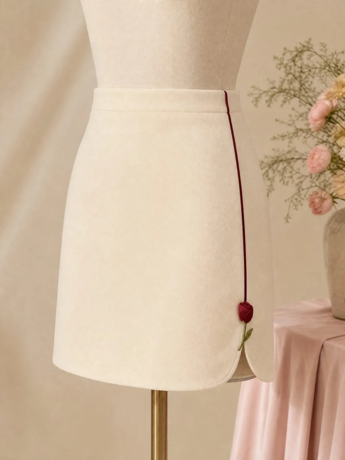 Rosebud Side-Seam Skirt — Detail