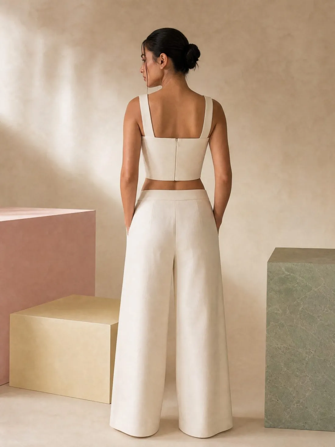 Petal Notch Crop Top — Back
