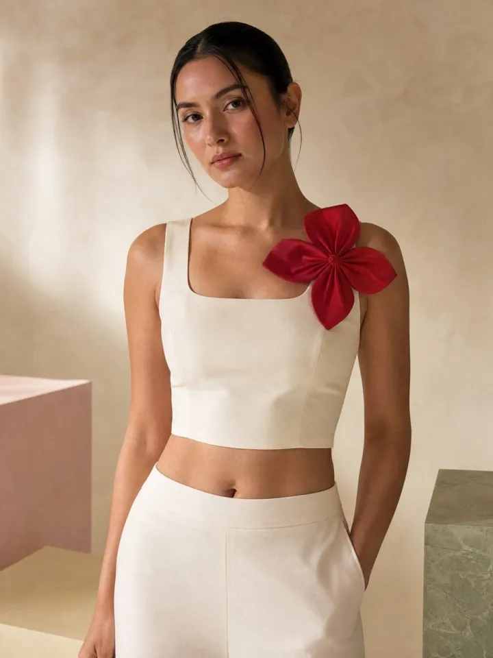 Petal Notch Crop Top