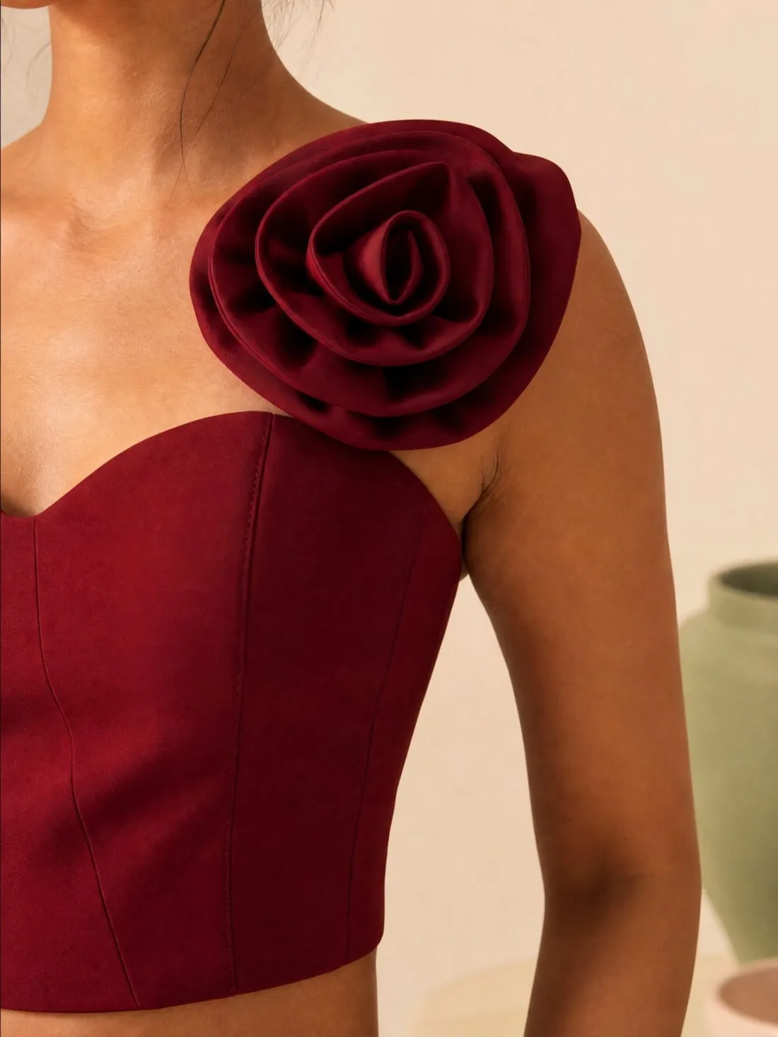 Rose Shoulder Bustier Top — Detail