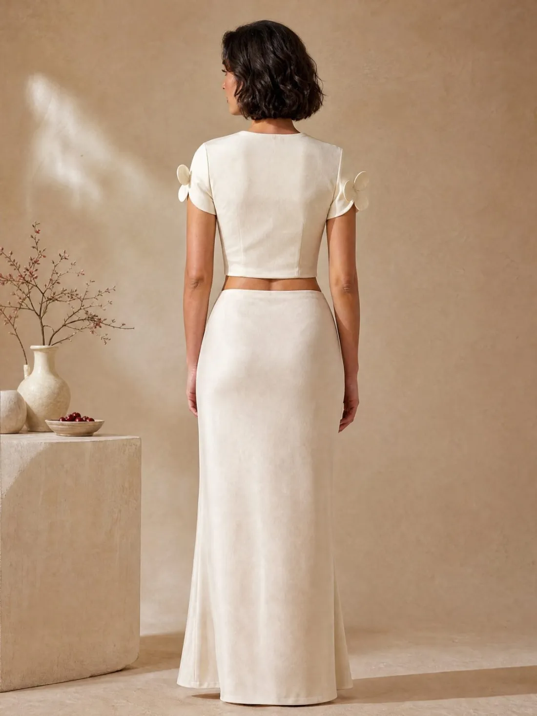 Twin Bloom Sleeve Top — Back