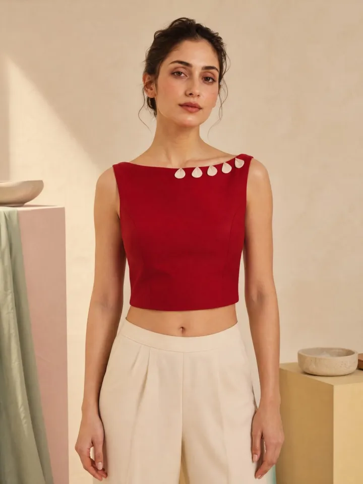 Sculpted Boatneck Top
