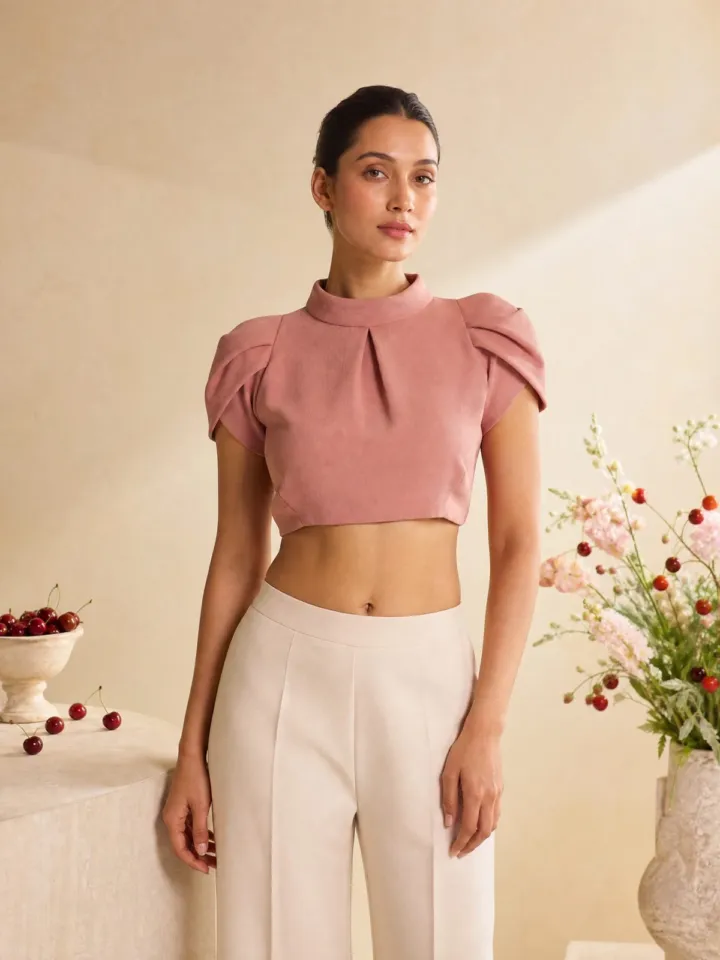 Tulip Cap Sleeve Crop