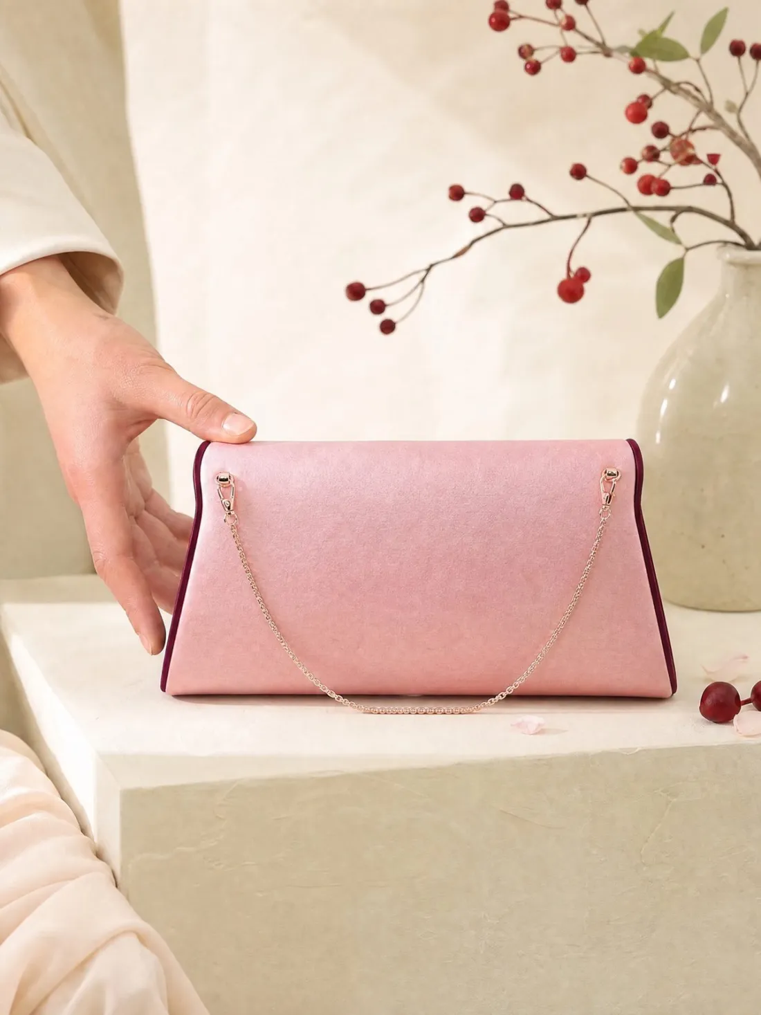 Petal Clasp Envelope Bag — Back