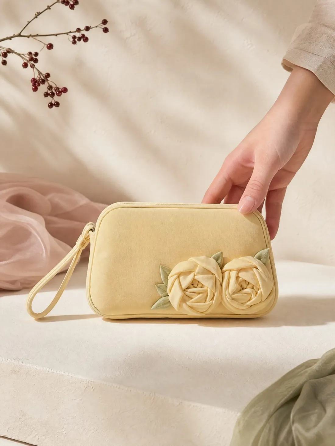 Double Bloom Wristlet — Front