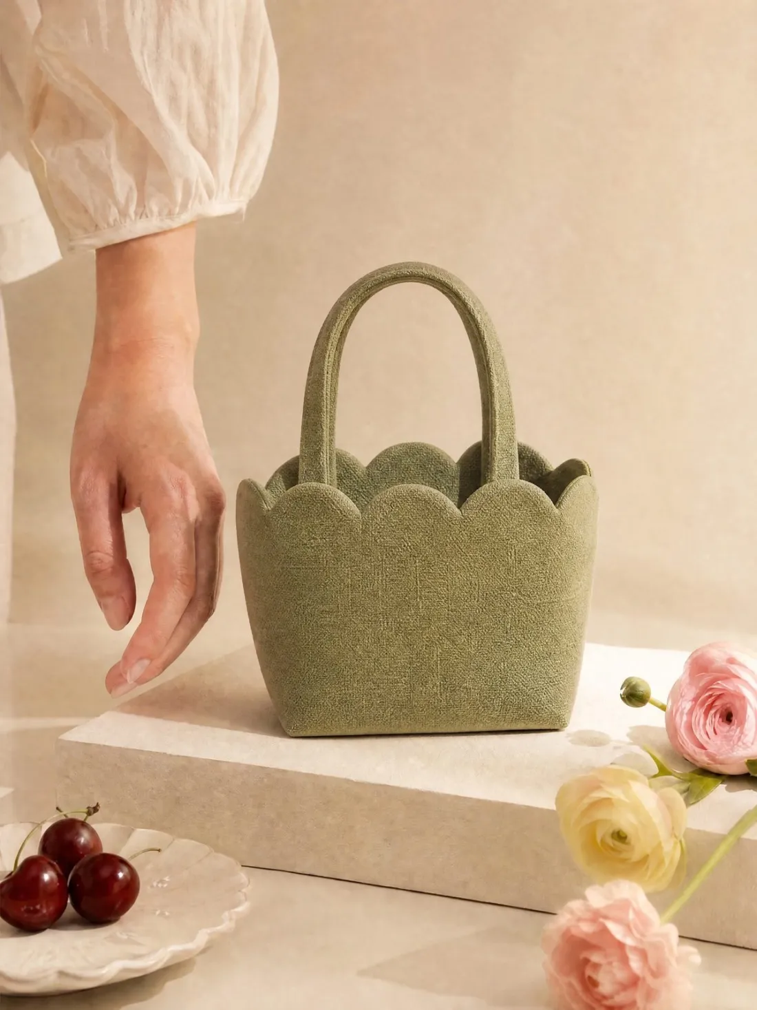 Scallop Edge Mini Tote — Back