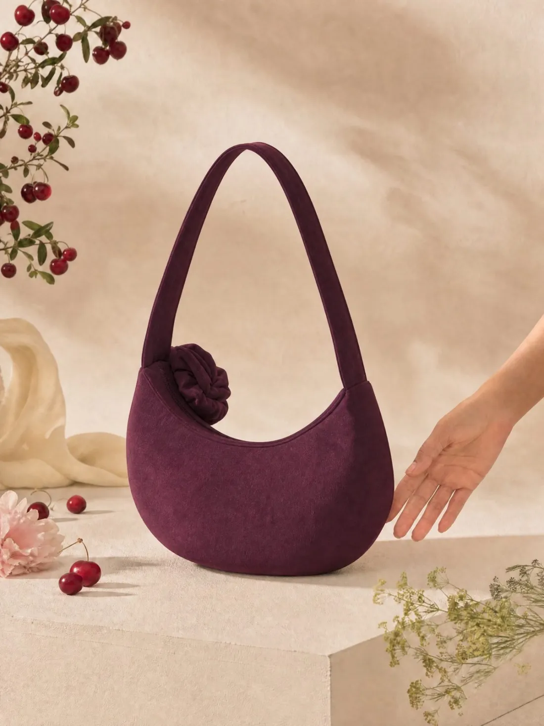 Gathered Moon Shoulder Bag — Back