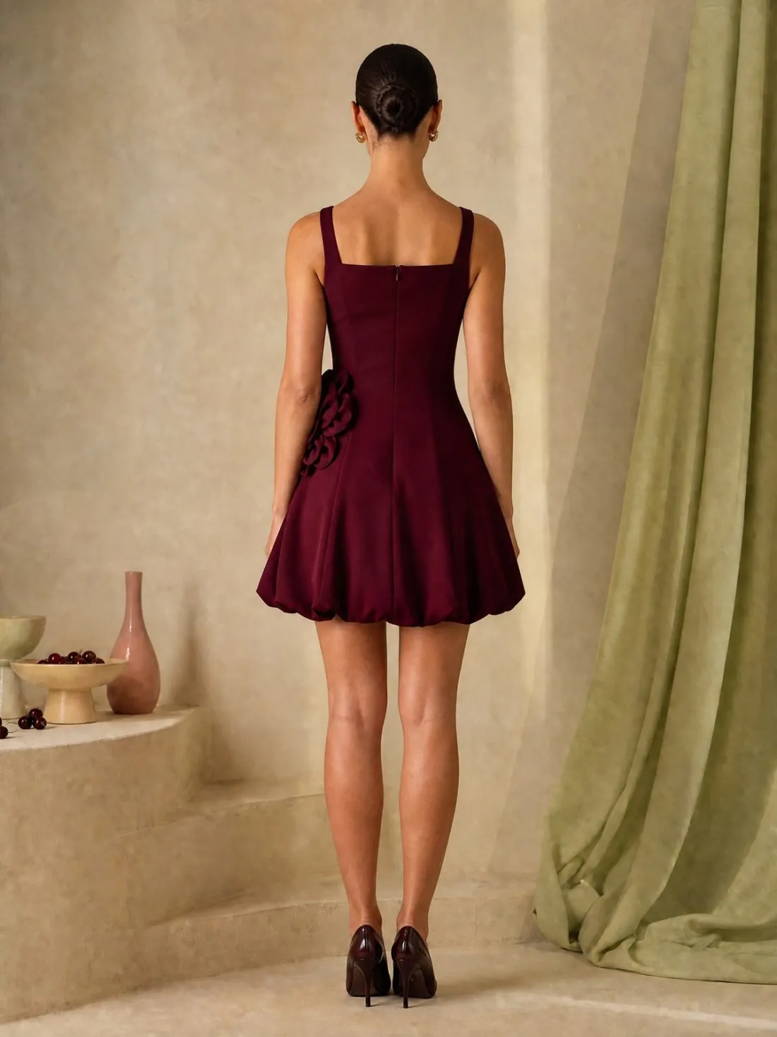 One-Bloom Column Mini Dress — Back